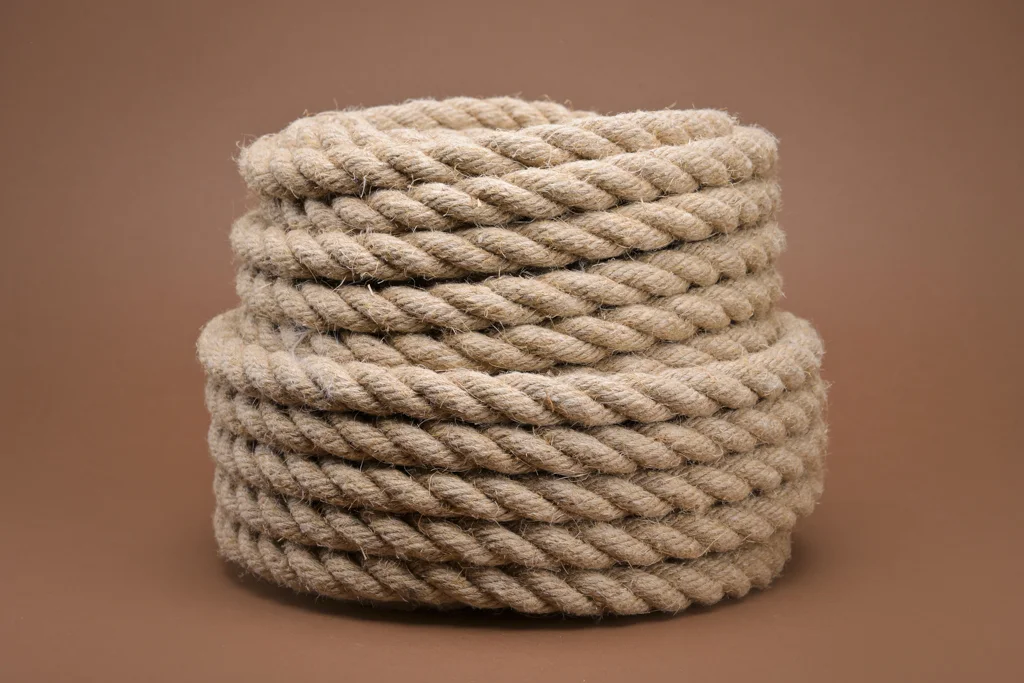 Natural hemp cord on a spool
